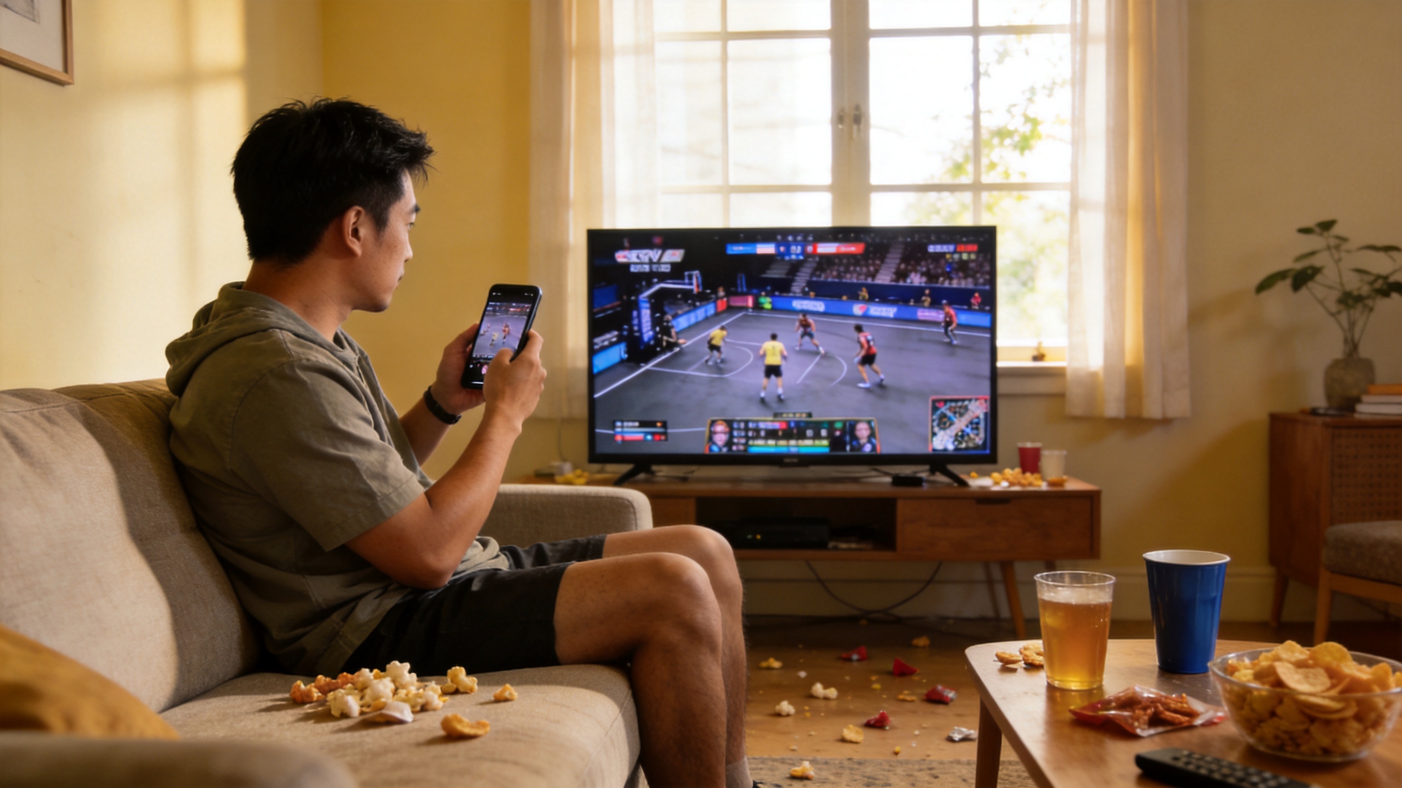 星空游戏直播画面展示实时比分弹窗、控球率图表和进球提醒